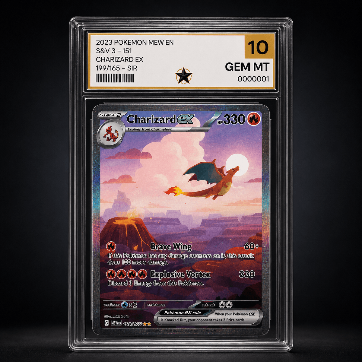 BSG graded card sample, Charizard EX, grade 10 GEM MT